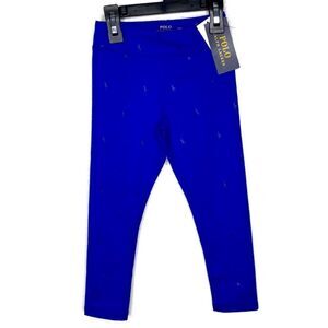 New Polo by Ralph Lauren Blue Leggings with Blue Pony Print 5